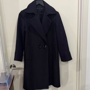 Elegant Black Double-Breasted Coat